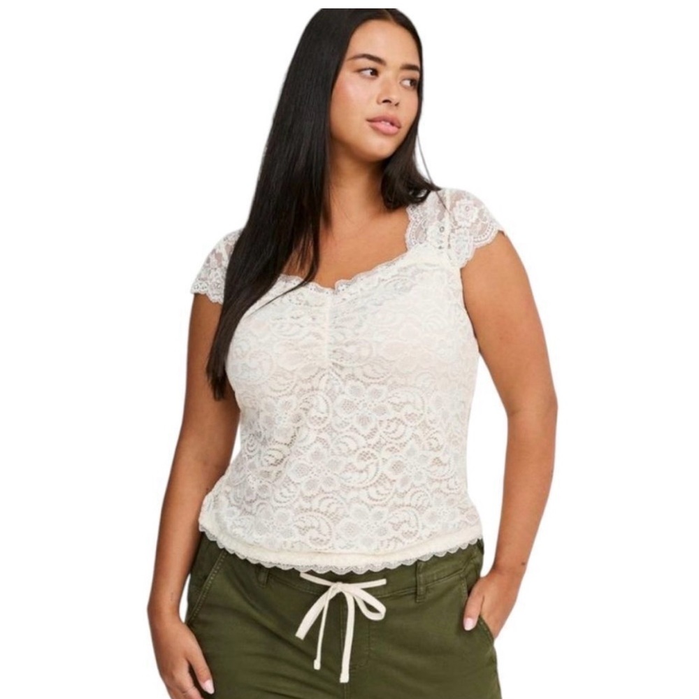 NEW Torrid Stretch Lace Sweetheart Cinch Front Top Plus Size 3X - Picture 1 of 10